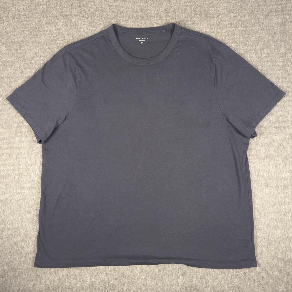 Mott & Bow Shirt Mens 2XL Blue Classic Crew Driggs Cotton Tee T-Shirt Soft